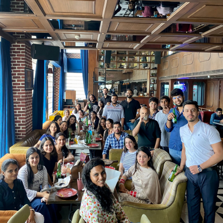 Employees participating in team events and workplace activities at FinEdge