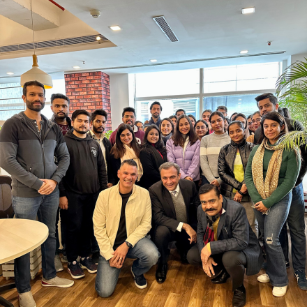Employees participating in team events and workplace activities at FinEdge