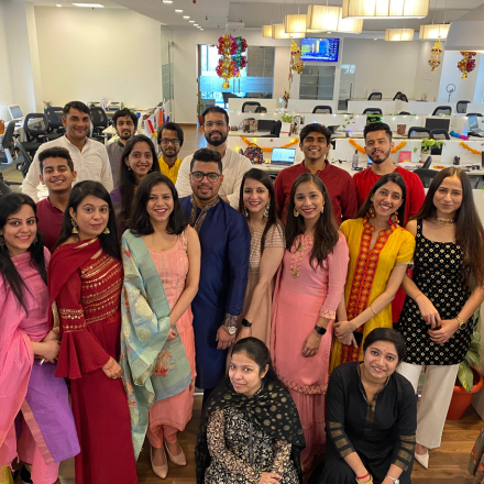 Employees participating in team events and workplace activities at FinEdge